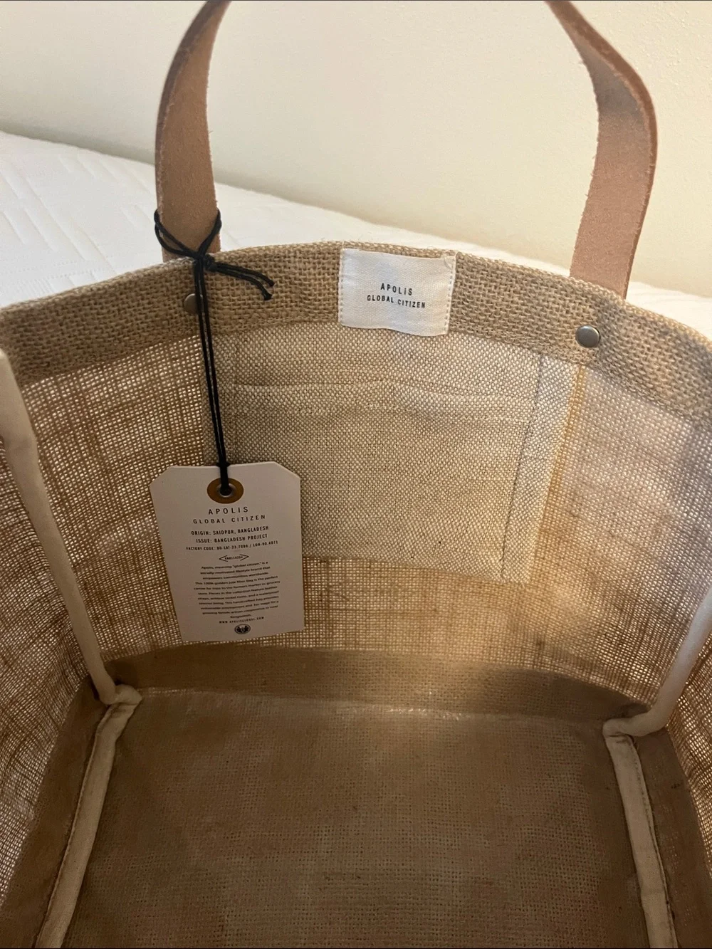 Pittsburgh Pennsylvania USA Jute Tote Bag with Leather Handles - Tan